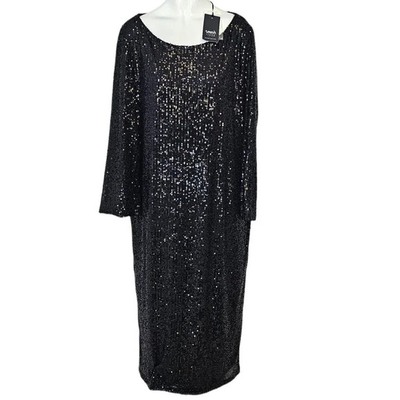 Smash  + Tess The Forever Frosted Dress Black Size Medium Allover Sequin NWT - Picture 1 of 11